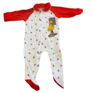 Vintage Sesame Street Big Bird Baby Footed Pajamas Made in USA Sleeper JC Penny